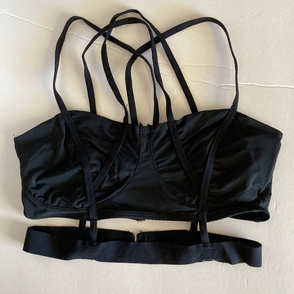 PINK LIPSTICK Black Caged Bra S/M